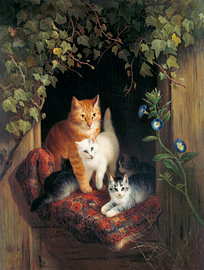 Henriëtte Ronner-Knip – Katze mit Kätzchen (1844) von Timeless Artworks