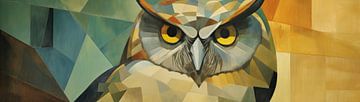 Hibou | Peinture hibou sur Blikvanger Schilderijen