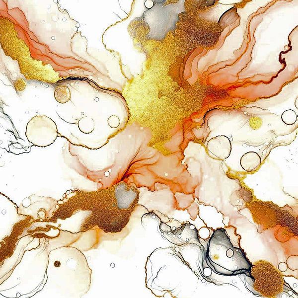 Abstract in roze en goud. ( 2 ) van Ineke de Rijk