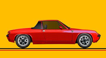 Porsche 914 in originele kleur rood van aRi F. Huber