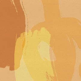 Abstraktes Gemälde in warmen Farbtönen mit Retro-Atmosphäre von Abstrakte minimalistische Kunst