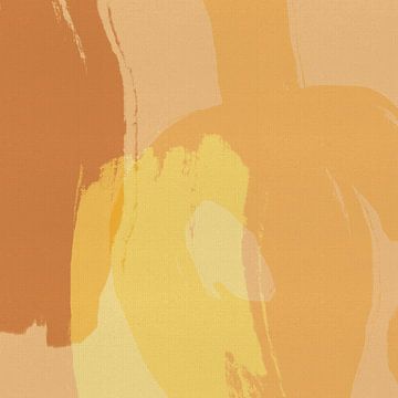 Abstract schilderij in warme tinten met retro vibe van Abstract Minimalist Art
