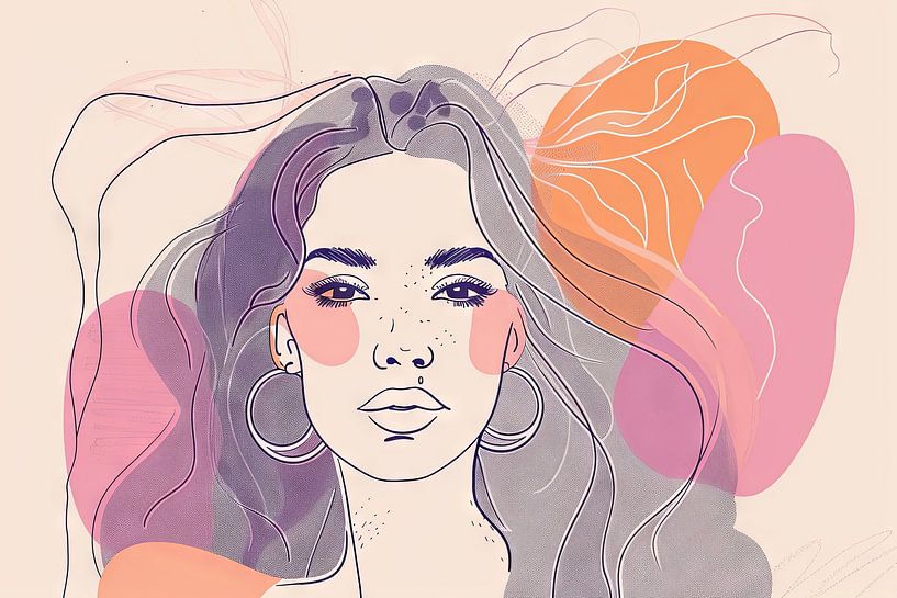 Frau in Line Art von Poster Art Shop
