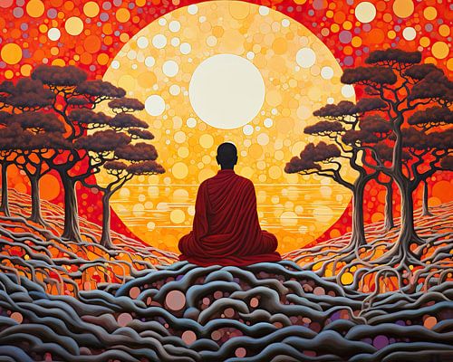 Meditieren unter Bäumen