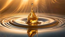 Gold-coloured drops