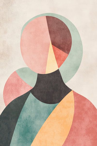 Abstract figuur in zachte kleuren van Poster Art Shop