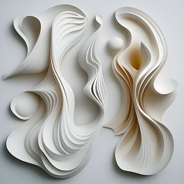 Abstraktes gefaltetes Papier Kunstform