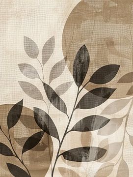 Plantenschilderij Elegance | Whispering Winds through Leaves van Modern Collection