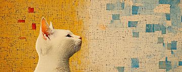 Abstracte Kat met Kleurvlak van Modern Collection