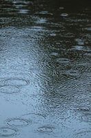 It's raining on the lake