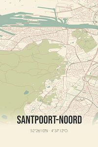 Vintage landkaart van Santpoort-Noord (Noord-Holland) van Rezona