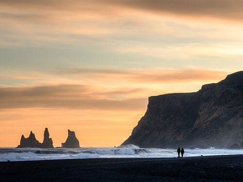 Coucher de soleil à Vík í Mýrdal, Islande