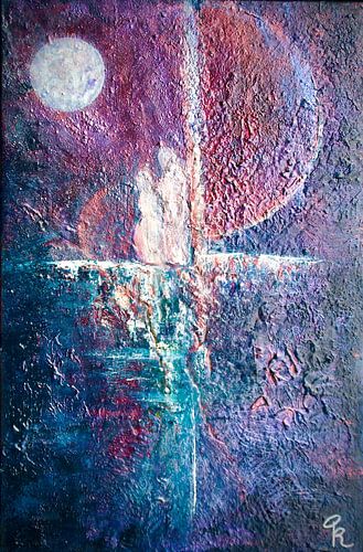 Kruispunt in Maanlicht van Karina Serneels