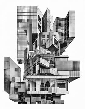ARCHITECTUUR COLLAGE 03 zwart wit van AHAI depARTment