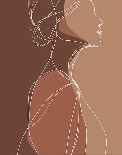 Défini par des lignes de couleur marron