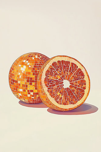 Duo d'agrumes en mosaïque