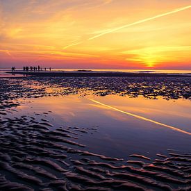 Sunset at low tide by Bernd Müller