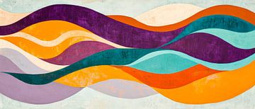 Kleurrijke golven in harmonieuze kleuren van Poster Art Shop