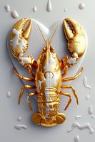 Lobster Luxe - GOLD CANCER on white heart