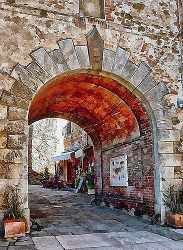 Doorkijkje naar de bar in Panicale