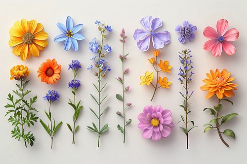 bloemkunst aan de muur