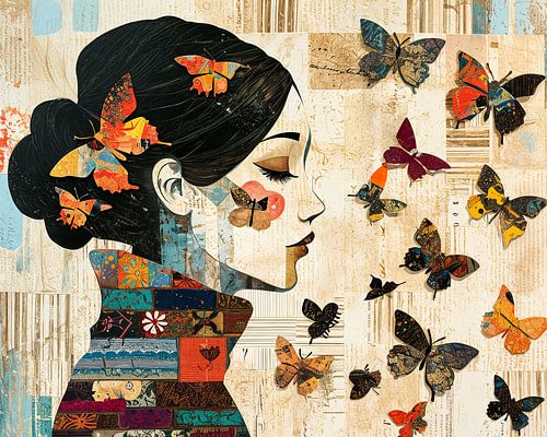 Femme papillons