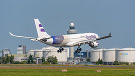 Landung eines Flyadeal Airbus A330-200 Passagierflugzeugs. von Jaap van den Berg