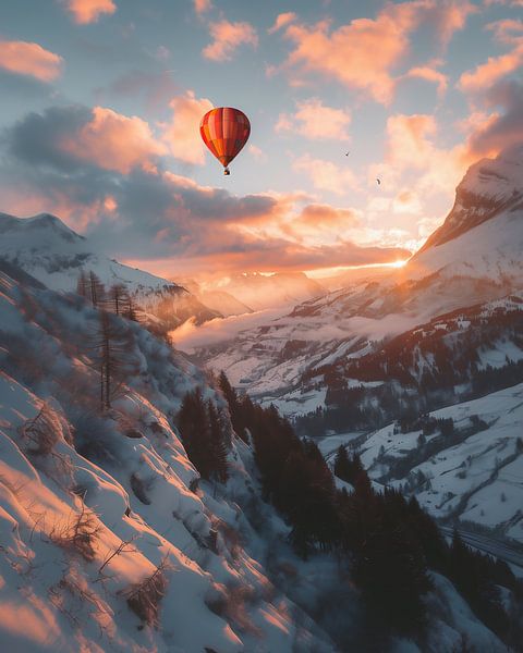 Ballonmagie in een droomlandschap van fernlichtsicht