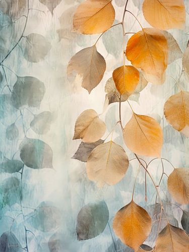 Aquarel natuur herfstbladeren kunst