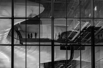 Silhouetten in de nacht BNW van Martijn Jebbink Fotografie