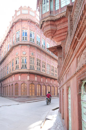 Haveli Terrakotta Gebäude | Reisefotografie Druck | Bikaner Rajastan Indien