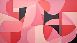 Abstract shapes pink panorama