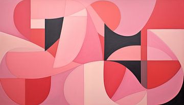 Abstracte vormen roze panorama van TheXclusive Art