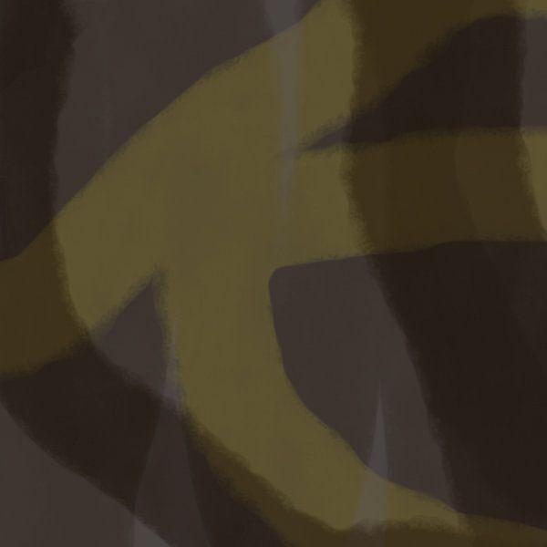 Modern abstract art. Shapes and lines in mustard and terra by Dina Dankers