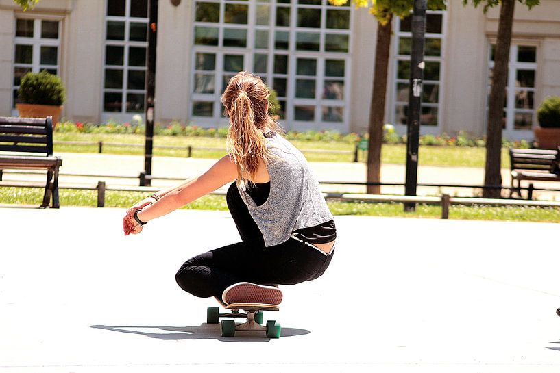 Girl on skateboard. by Suzanna Lasalla