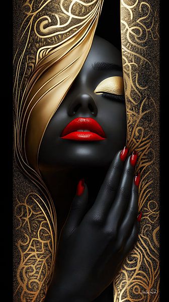 goud - zwart - rood van Gelissen Artworks