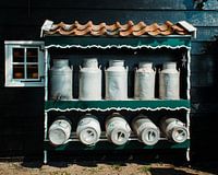 Milk cans on the cheese farm