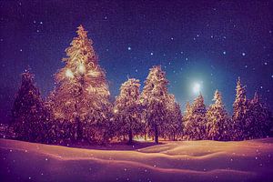 Weihnachtsbaum im Schnee, Illustration