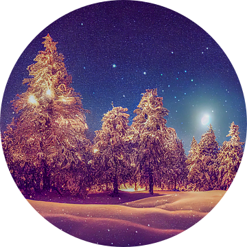 Kerstboom in de sneeuw, illustratie van Animaflora PicsStock