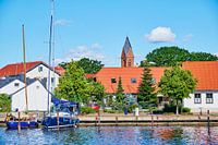 Scène rurale au bord de la rivière Ryck à Greifswald.
