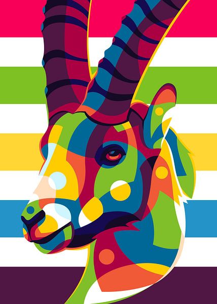 De Grote Geit in Pop Art stijl van Lintang Wicaksono