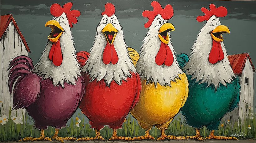 Sprechende / singende Hühner von Gelissen Artworks
