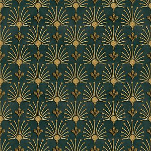 Elegantes Art Deco Muster Gold Grün