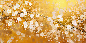 Goldenes Sakura-Blüten-Panorama