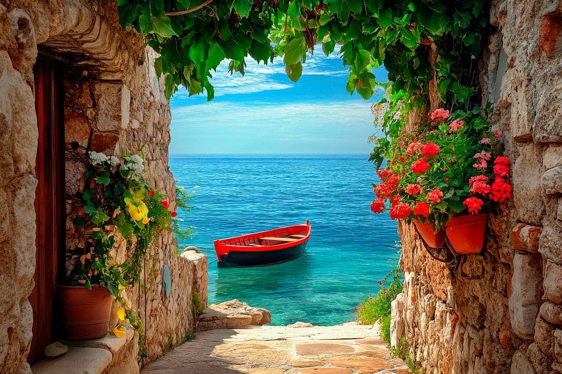 Quiet harbour view by Poster Art Shop