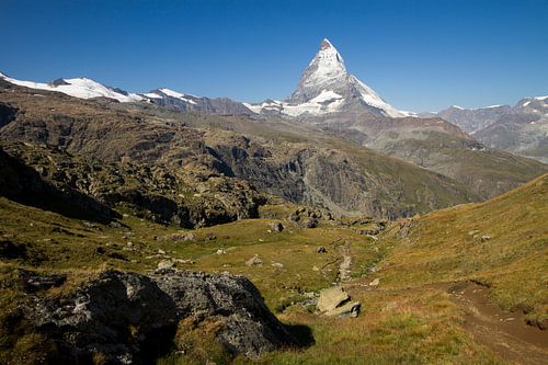 De Matterhorn in het prachtige Zwitserse gebergte