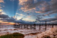 French fishing hut during sunset