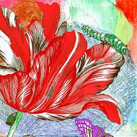 Rode tulp modern schilderij