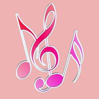 Music notes and treble clef