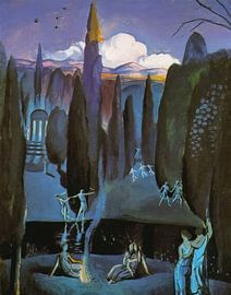 Nimfen in een romantische tuin - Salvador Dali